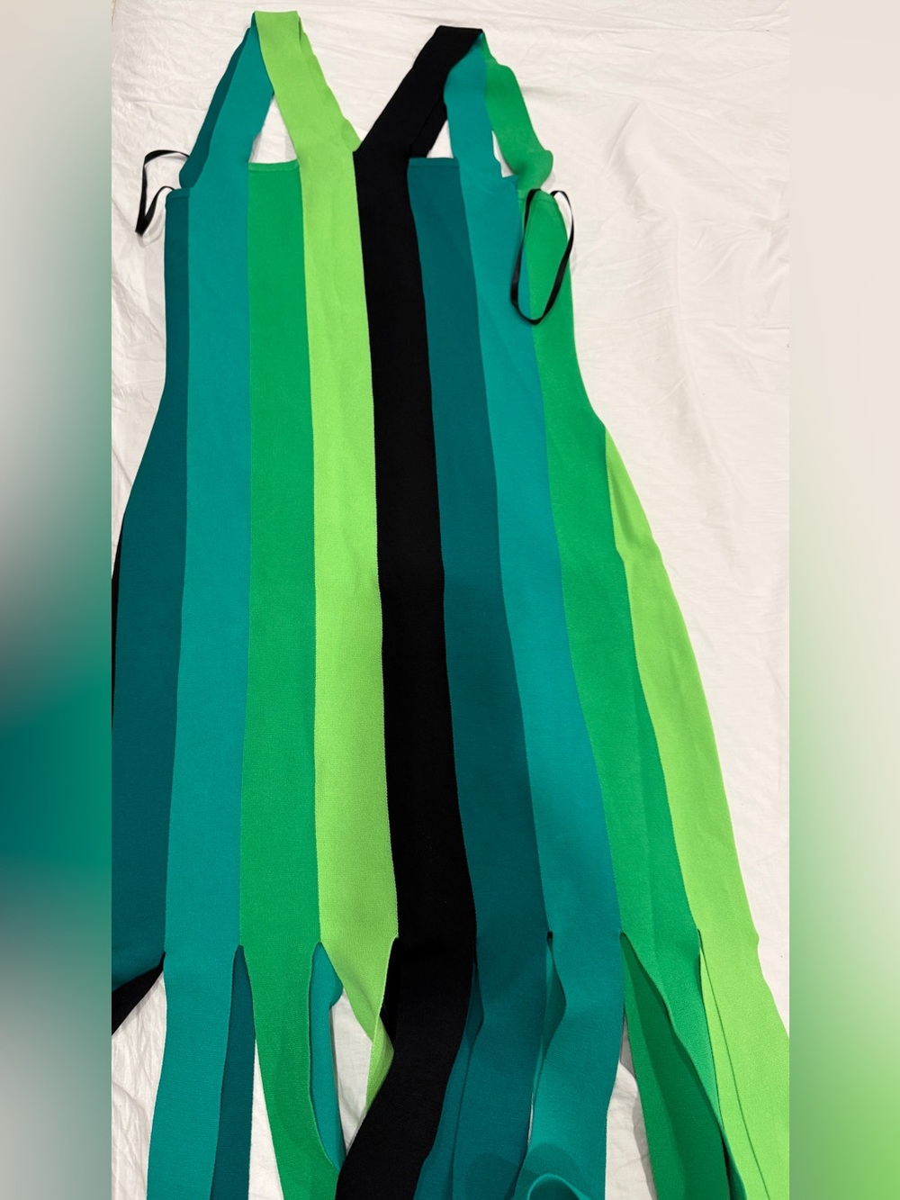 Striped Green Fringe dress - Picture 4 of 11
